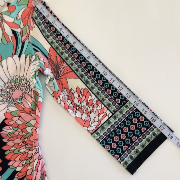 London Times Floral Print Knit Dress SZ 8 - Picture 7 of 10